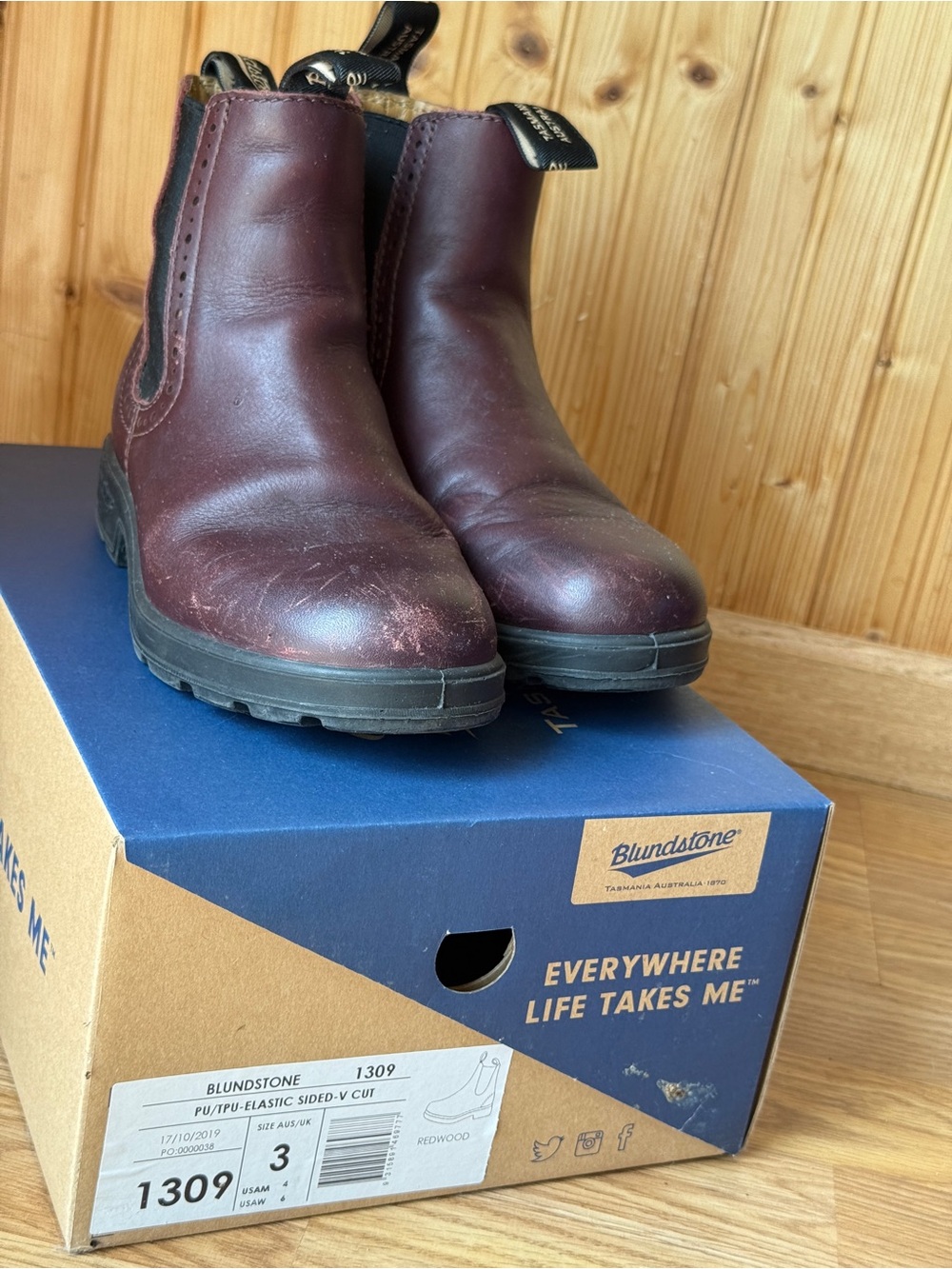 BLUNDSTONE 1309 CHELSEA BOOTS IN REDWOOD - Picture 5 of 8